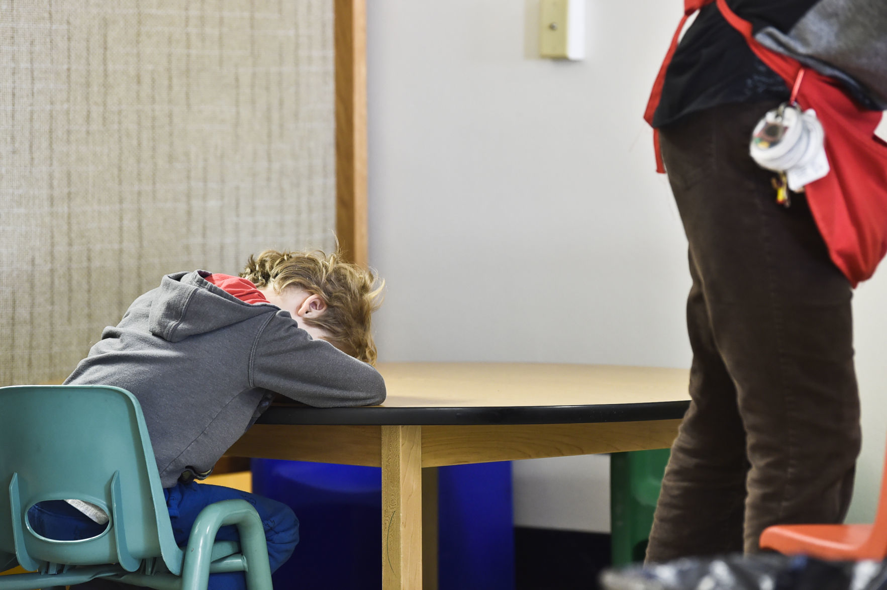 A students reacts in frustration